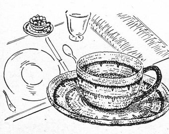 Tiny Cup and Saucer Vintage Crochet Pattern