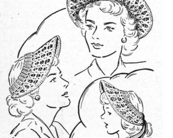 Lacy Crocheted Hat    Vintage Pattern