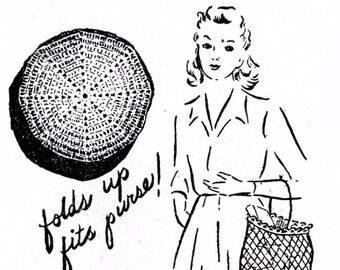 Crocheted Shopping Bag Vintage Pattern