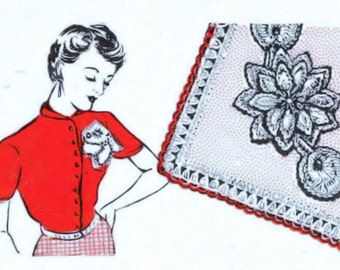 Water Lily Motif - Vintage Crochet Pattern - Corsage