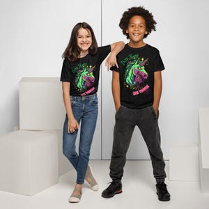 Zombie Unicorn T-Shirt for Kids – Magic Trauma Quote Tee – Neon Fantasy Shirt for Girls & Boys with Unique Style