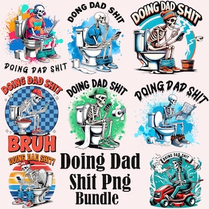 Pacote de PNGs de Papai Fazendo Merda, Esqueleto Engraçado Sublimado em PNG para Banheiro, Dia dos Pais Xadrez em PNG, Pai Retrô em PNG, Esqueleto Sarcástico, Padrasto em PNG