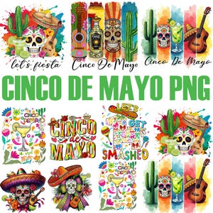 Boho Floral Cinco De Mayo Png, Preppy Mexican Png, Tequila Png, Margarita Party Png, Fiesta Skeleton Png, Coquette Cinco De Mayo Png