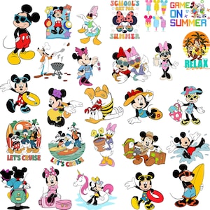 Cartoon Character's Summer Svg, Hello Summer PNG, Family Beach Trip Png, Vacation Svg, Magical Kingdom, Mickey and Friends Summer, Mouse Png