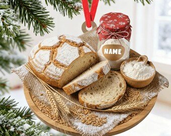 Personalized Sourdough Bread Ornament - Kitchen Keepsake Christmas 2025 Gift for Bakers