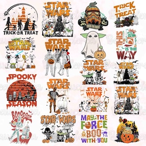 Retro Star Wars Halloween Png, Not So Scary Halloween Png, Cartoon Di_ney Halloween ng, Vintage Dis_ey Family Halloween png, Star Wars png