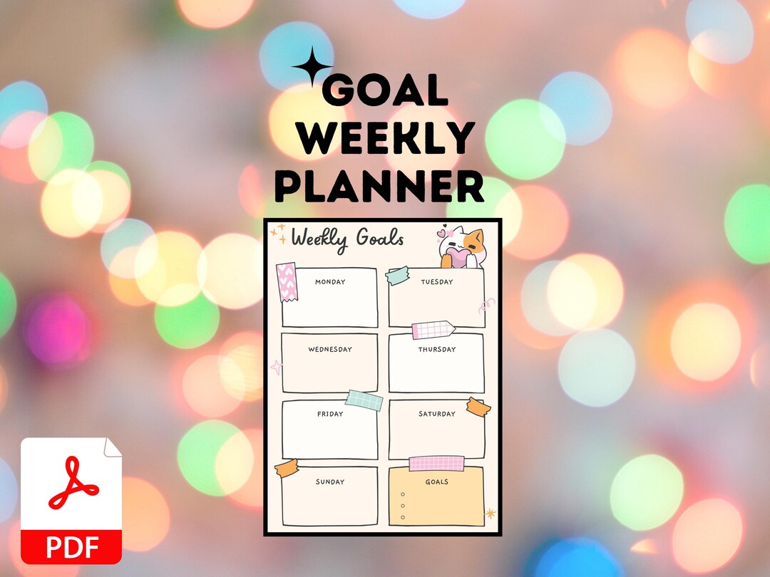 Weekly Goals Planner | Smart Goals & To-do List Organizer With Daily ...