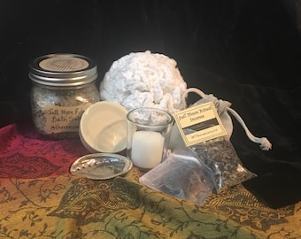 Auntie Thorne's Full Moon Ritual Bath Kit, Occult Pagan, Wicca, Witchcraft, Magick, Hermetic, Hoodoo, Voudun, Santeria, Witchcraft