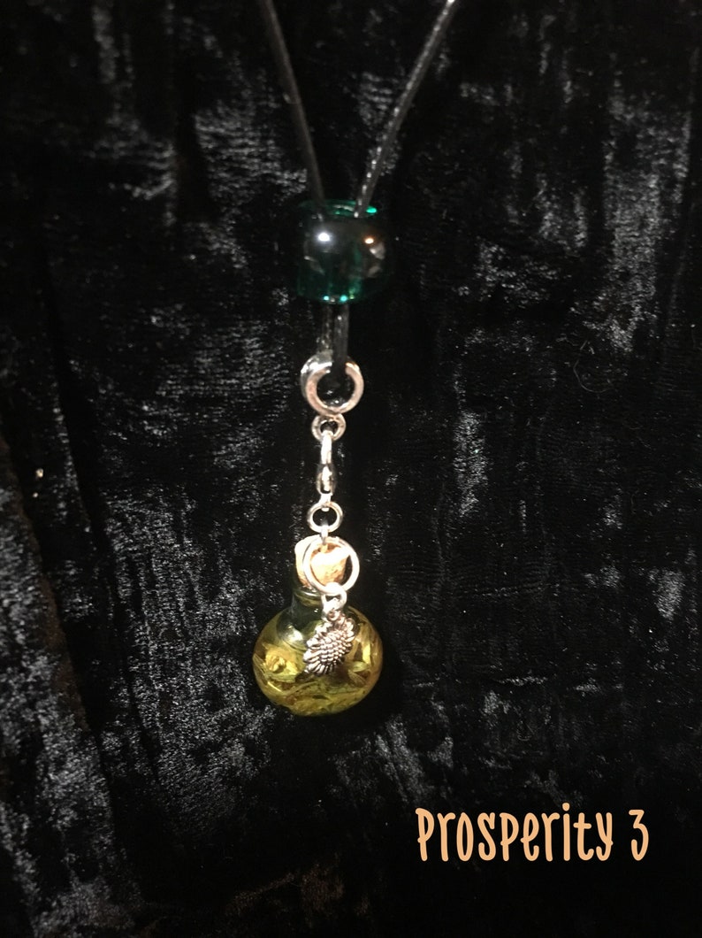 Tiny Prosperity Spell in a Bottle Talisman, Charm Spell, Witchcraft, Wicca, Hermetic, Pagan, Hoodoo, Voodoo, Voudun, Santeria, magick image 1