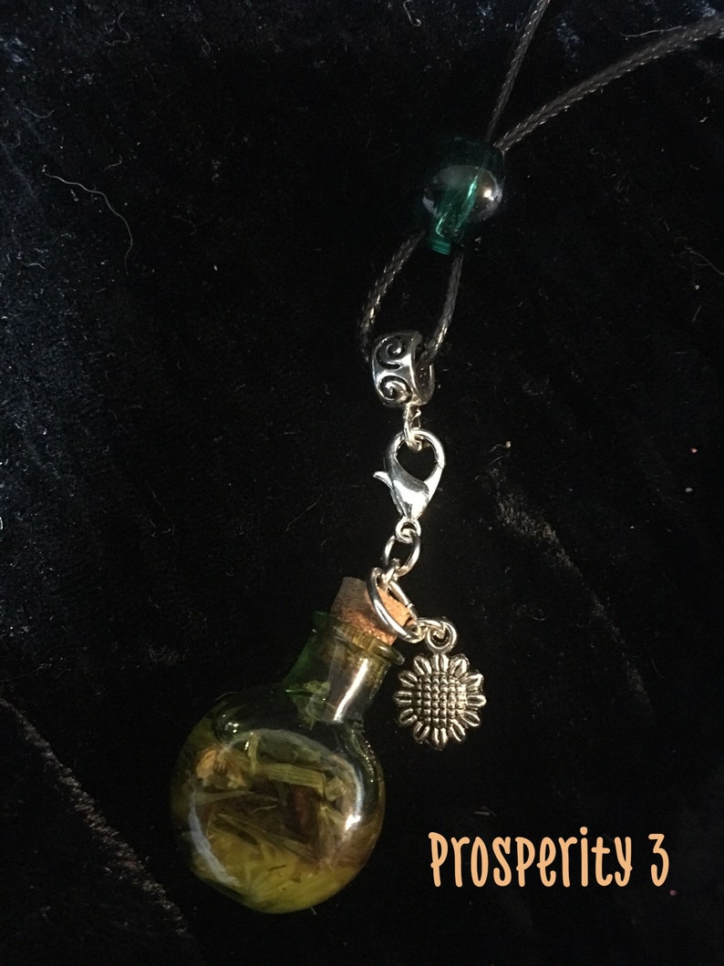 Tiny Prosperity Spell in a Bottle Talisman, Charm Spell, Witchcraft, Wicca, Hermetic, Pagan, Hoodoo, Voodoo, Voudun, Santeria, magick image 2