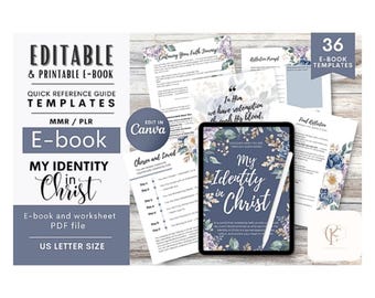 Planificador devocional imprimible, diario de estudio bíblico (editable en Canvas, PDF)