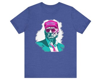 80s Miami Style Trump MAGA T-Shirt: Steamwave Retro Baumwoll T-Shirt