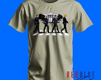 Weißes Haus Abbei Road Parodie T-Shirt - Politischer Humor Shirt