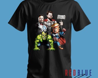 Superhero Avengers Political T-Shirt, Patriotic Graphic Tee