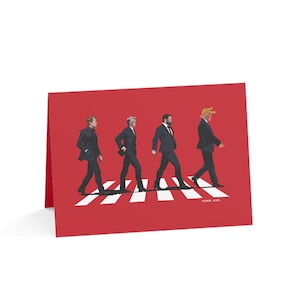 Cartes de voeux - Les fabuleux quatre se promènent sur Pennsylvania Ave - Donald Trump, JD Vance, RFK Jr, Elon Musk - Design inspiré d'Abbey Road