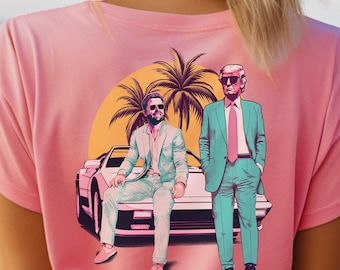 80er Jahre Retro Trump & Vance T-Shirt, Miami Little Stück Grafik Tee