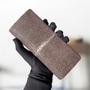 Stingray Leather Long Wallet, Genuine Leather Long Wallet, Leather Long Wallet for Men and Women, Stingray long wallet, Luxury Long Wallet