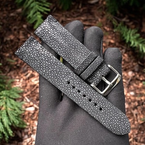 Black stingray watch straps, watch bands, Genuine leather watch straps, ostrich leg watch bands, 14/16/18/20/22/24 mm leather watch straps