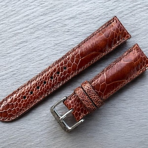 Brown Ostrich Leg watch straps, Genuine leather watch straps, ostrich leg watch bands, 14/16/18/20/22/24 mm leather watch straps
