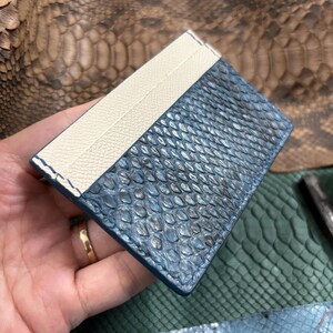 Exotic Python Leather Card Holder: Handmade Leather Wallet, RFID Blocking