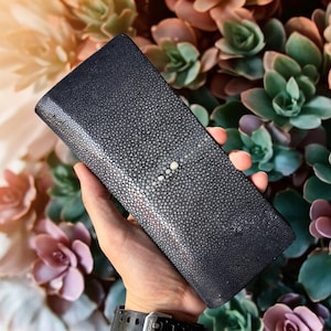 Stingray Leather Long Wallet, Genuine Leather Long Wallet, Leather Long Wallet for Men and Women, Stingray long wallet, Luxury Long Wallet