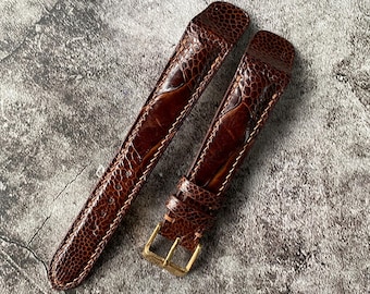 Open ended ostrich leg watch straps, Fixed lug leather watch straps, ostrich leg watch bands, 14/16/18/20/22/24 mm leather watch straps