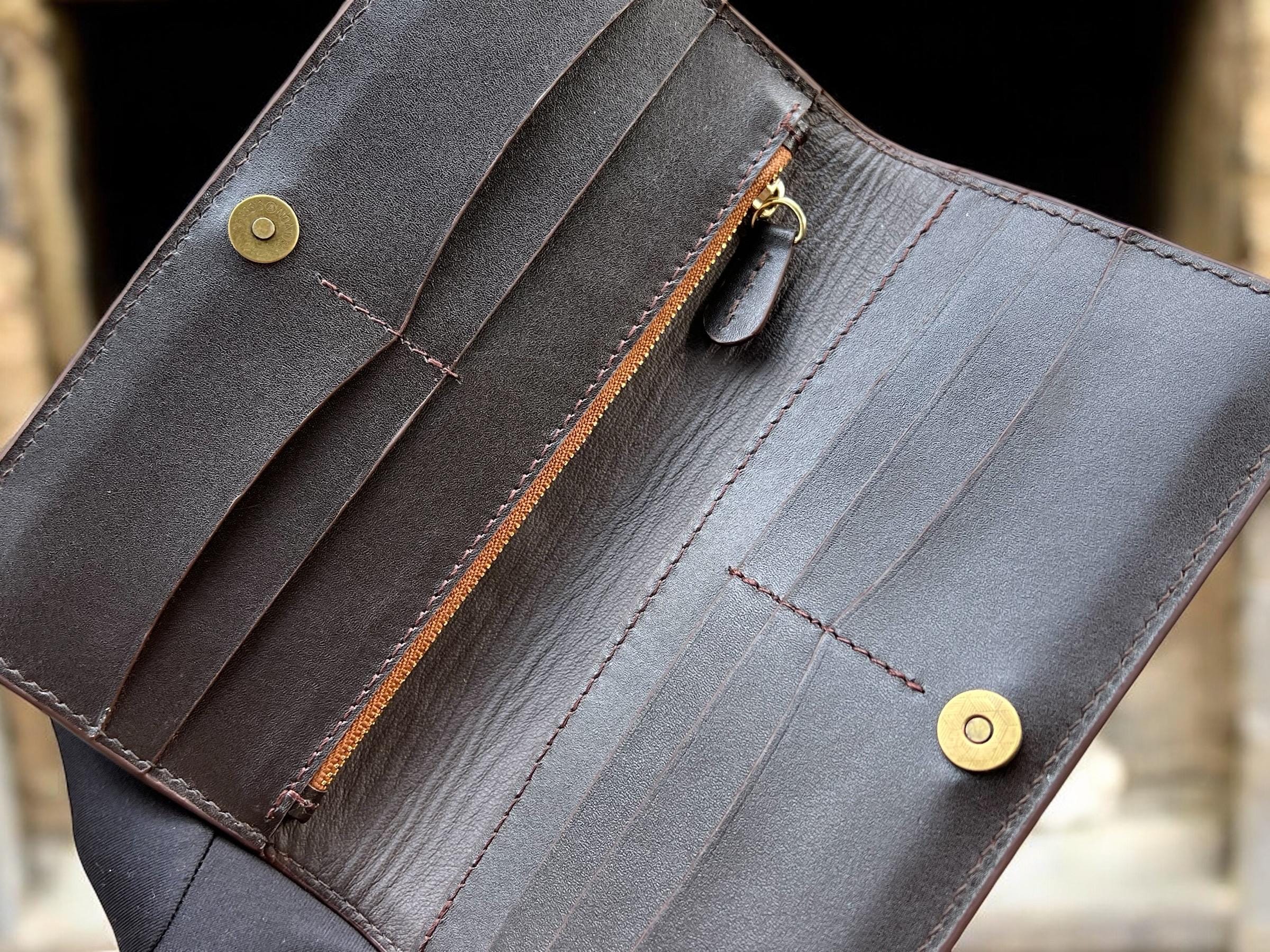 Knight Wallet Hand Carved Knight Leather Long Wallet: Vegetable Tanned Italy Leather ...