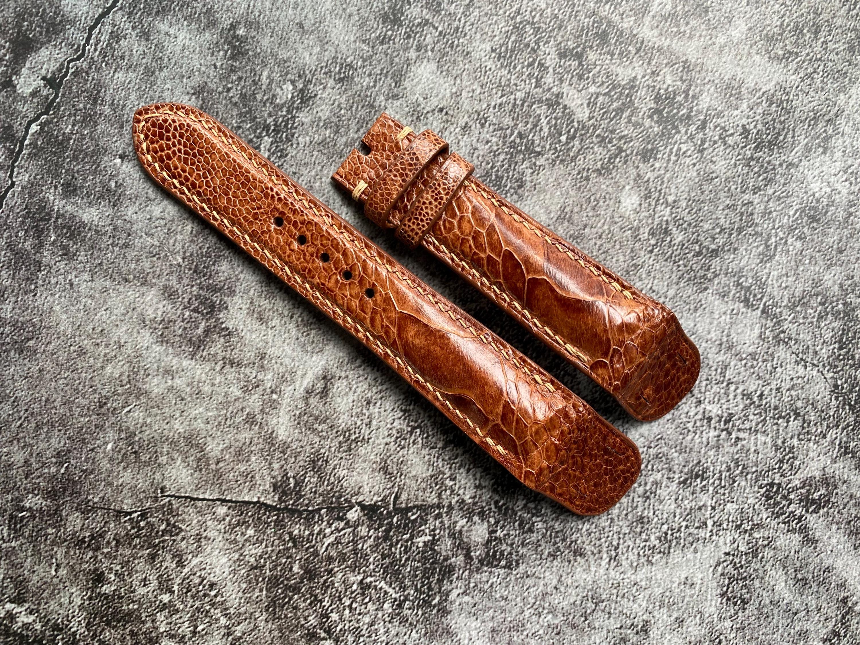 Ostrich Leg Leather Watch Straps for Fixed Lug Watches