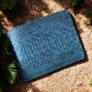 Handmade Python Leather Bifold Wallet: Custom Exotic Wallet
