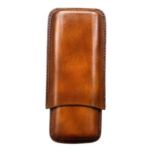 Handmade Italy Vegetable Tanned Leather Cigar Case, Leather Cigar Cases, Cigar Cover, Cigar Leather Humidor 2 to 3 tubes, Luxury Cigar Cases