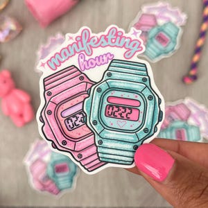Manifesting hour - Pink Vinyl sticker