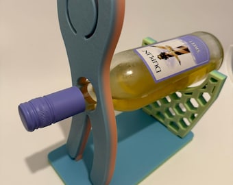 Stick Man Wine Holder 3D Printed | Funny Novelty Wine Bottle Stand | Wine Lover Gift
