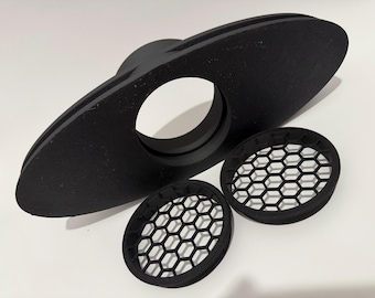 Roof Top Tent Vent Adapter for Diesel Heater & Portable AC | 4 inch Hose | ASA Carbon Fiber, Weather Resistant