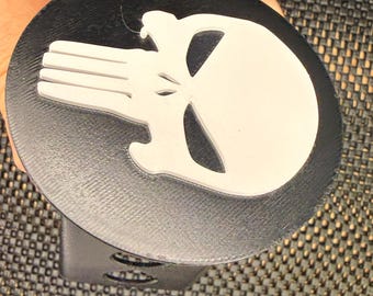 Punisher Hitch Cover | 3D Printed 2 Inch Trailer Hitch Plug | Truck Accessory | Comic Book Gift