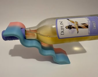 Gravity Wine Bottle Holder 3D Printed | Modern Wine Display Stand | Wine Lover Gift | Housewarming Gift