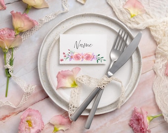 Floral Mother's Day Place Cards – Printable Canva Template (Instant Download)