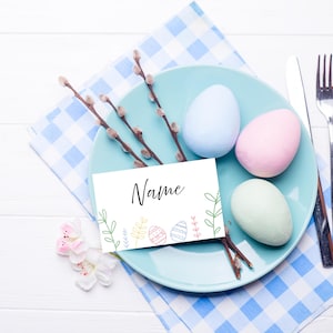 Plantilla digital para tarjetas de lugar de Pascua / Editable / Imprimible / Descarga instantánea