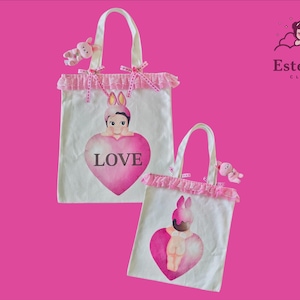 Sonny Angel hipper double sided love tote bag | 100% cotton | bag for everyday use