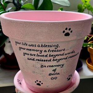 garden pet memorial planter with custom name