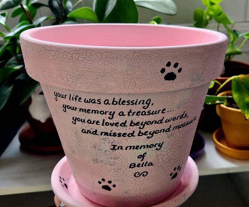 garden pet memorial planter with custom name