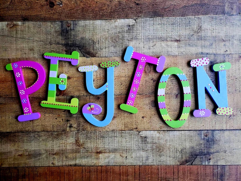 Name Art for Kids Nursery Wall Art Name Wall Letters Art Etsy