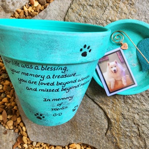 Pet Loss Gift Personalized Dog Memorial Garden Cat Memorial Pet Loss Sympathy Cat Loss Sympathy Herb Planters Rainbow Bridge image 7