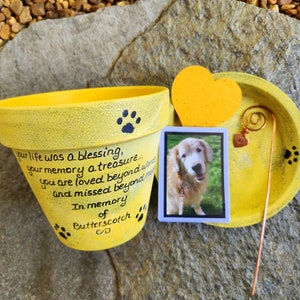 Dog Memorial Planter, Pet Loss Gift, Dog Memorial Gift, Cat Memorial Gift, Pet Memorial Gift, Painted Flower Pot, Garden Pet Memorial image 3