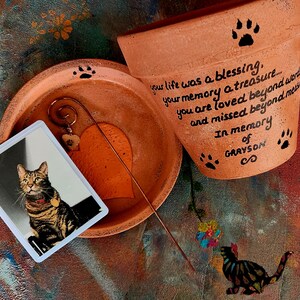 Personalized Pet Memorial Planter · Custom Pet Loss Gift · Dog or Cat Memorial Gift · Pet Sympathy Planter · Rainbow Bridge Memorial