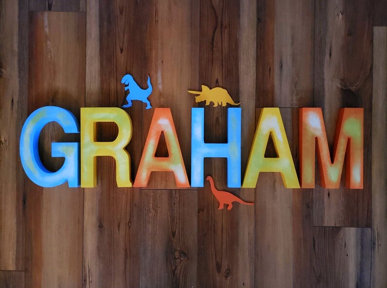 Kids Wall Art Boy Name Letters Rustic Decor Nursery Etsy