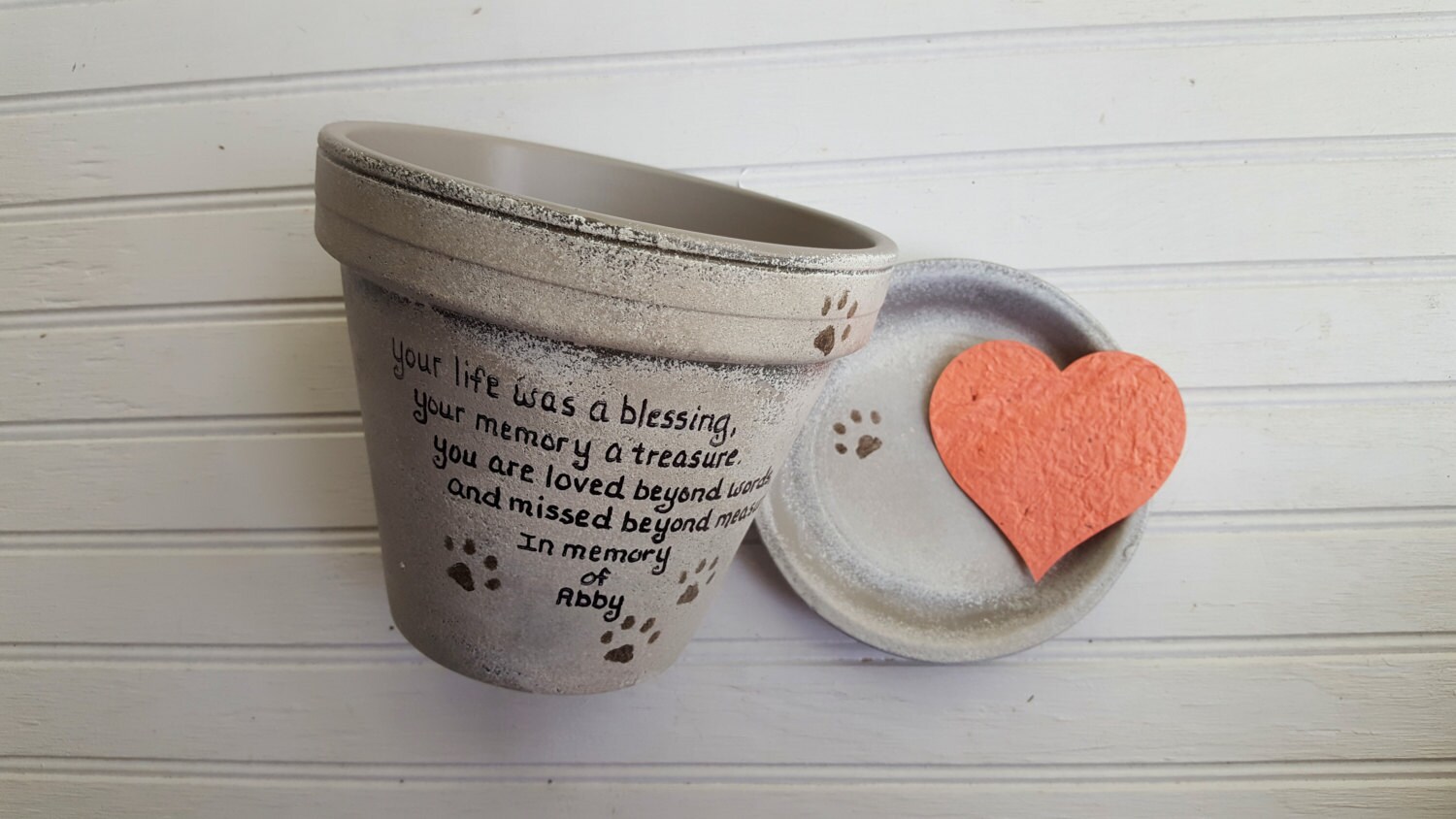Urns & Memorials Pet Supplies Painted Flower Pot Pet Loss Gift Memorial