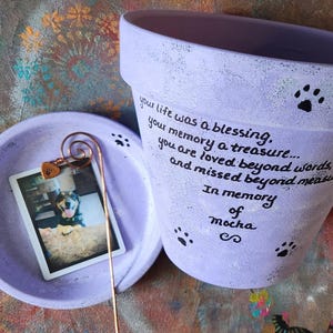 garden pet memorial planter with custom name