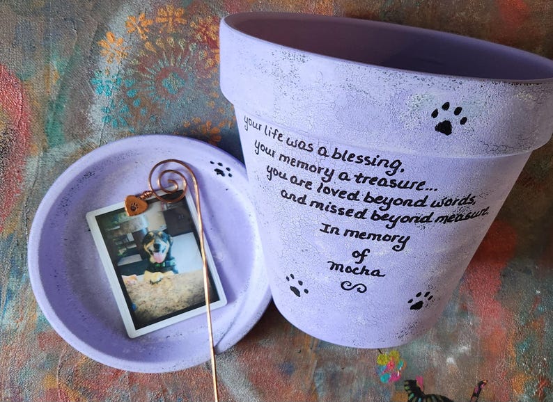 garden pet memorial planter with custom name