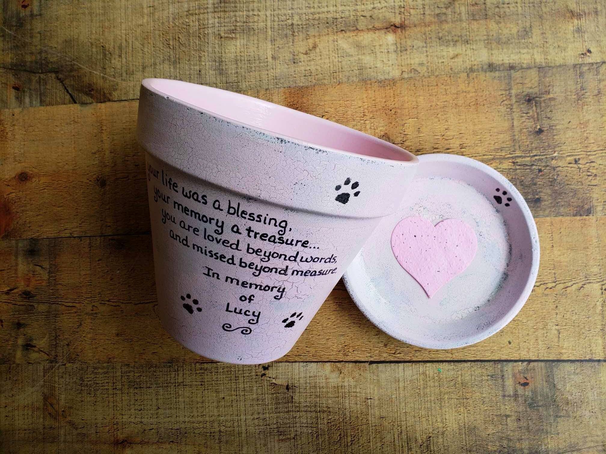 Dog Memorial Gift Pet Loss Gift Painted Flower Pot Pet Etsy