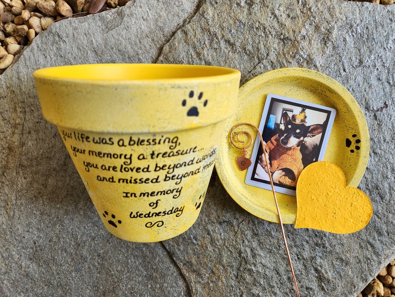 Pet Loss Gift Personalized Dog Memorial Garden Cat Memorial Pet Loss Sympathy Cat Loss Sympathy Herb Planters Rainbow Bridge image 9